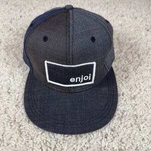 ENJOI Hat Skateboard Fitted S/M Cap Grey Plaid Multi 100% Cotton Skater 6 Panel